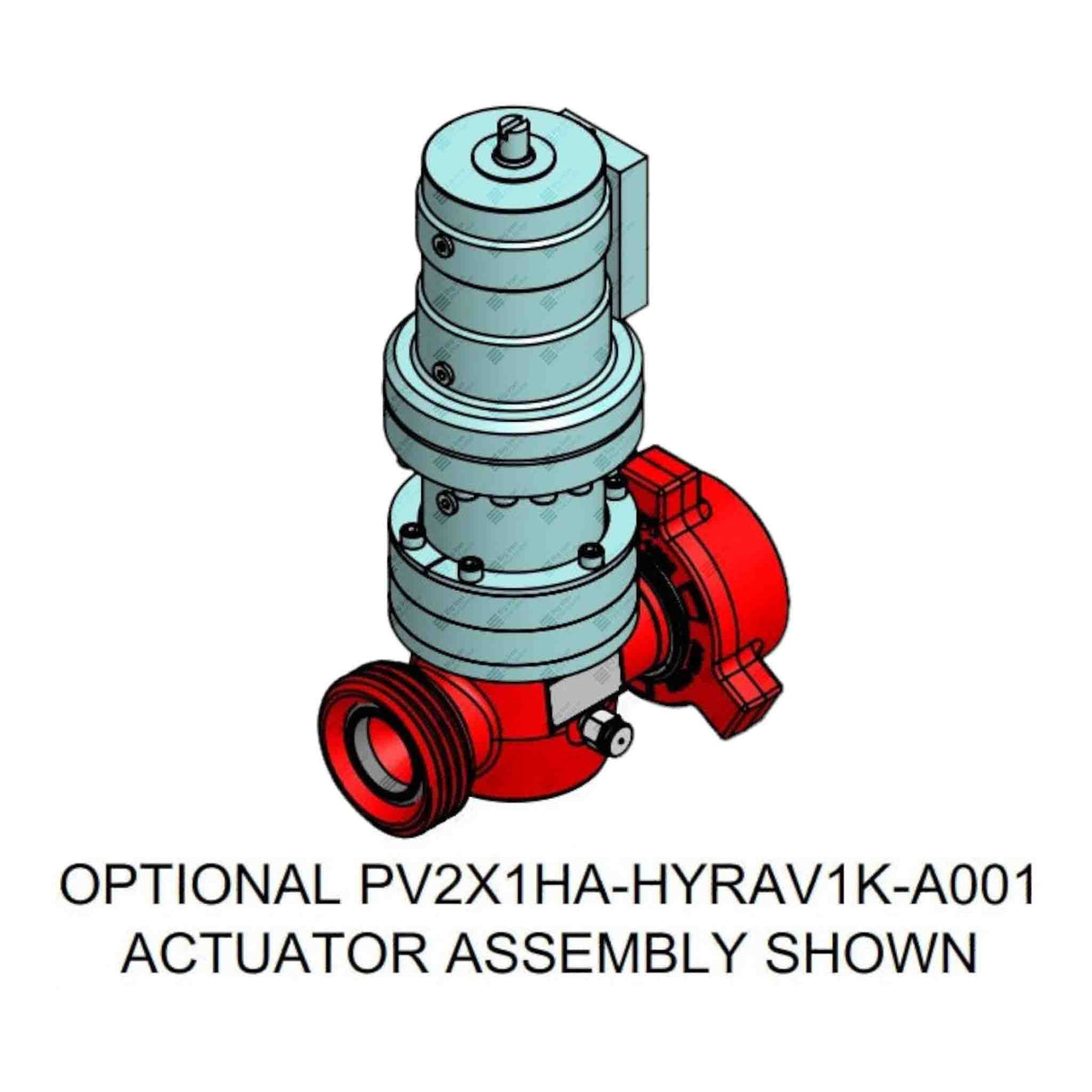 Plug Valve, Hydraulic, TE, 2"x1" 1502 MxF, 15000 psi, STD Service