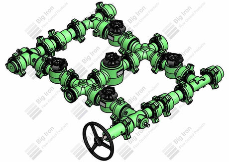 Manifold Fig 1502 C/W 4 X 1" Valves - 2" Plug Valve , Adjustable AND 1 Positive Choke 10,000Psi Sour Service